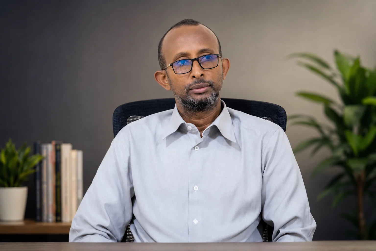 Mohamed R. Durre seated in a professional office setting